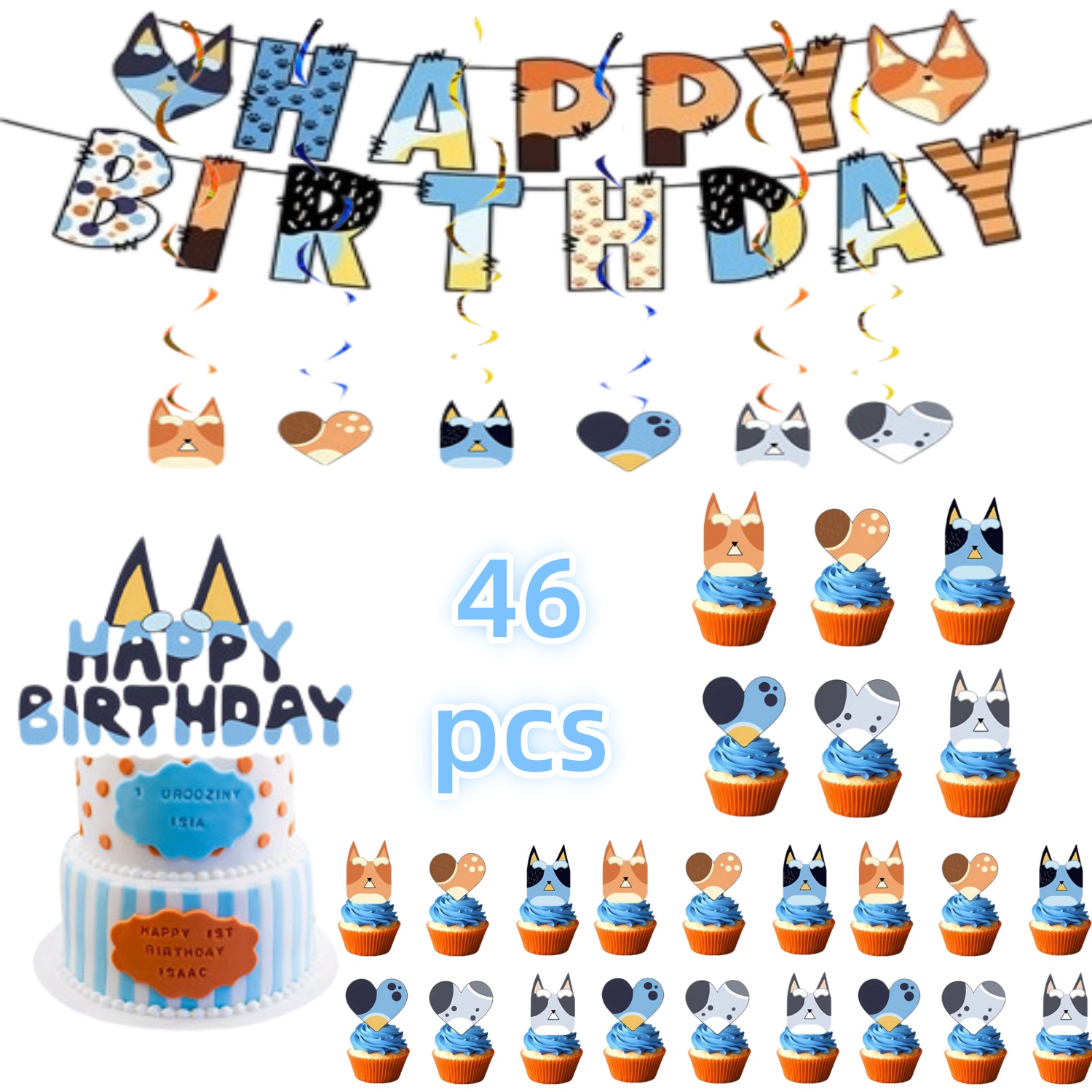 Cartoon Blue Dog Birthday Part - Pet Supplies Discount recension och pris